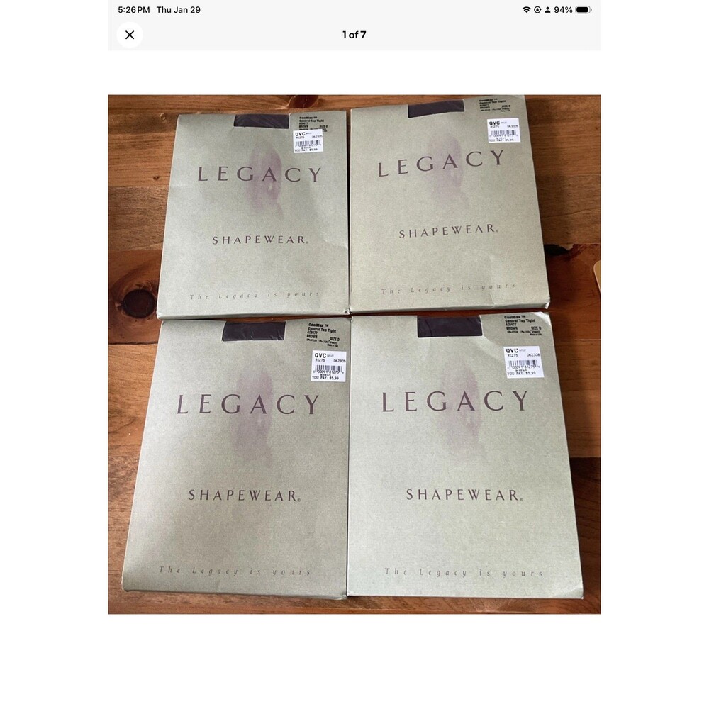 Legacy Tights Lot of 4 - Size D Brown Cool Max Control Top Tight Shapewear